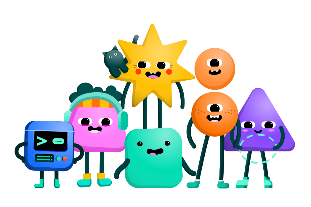 Friendly VOXA characters representing different communication skills